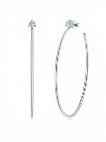 LI JIN 1 對女士大號圓形耳環,摩根石,d-e 顏色,vvs 級,925 純銀,鍍 18k 白金和黃金,適合日常佩戴 - 金色 - 查看 9