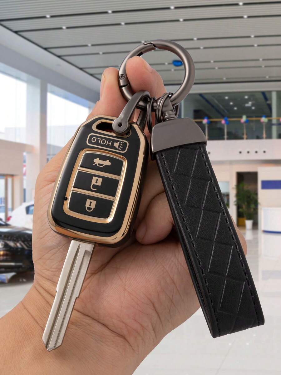 3 Cái/bộ TPU Vỏ Mềm Chìa Khóa Xe Ô Tô + Dây Đeo Móc Khóa Kèm Tuốc Nơ Vít, Thích Hợp Cho Chìa Khóa Xe Lưỡi Thẳng - Nhiều màu - Xem 1