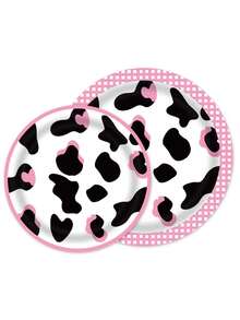 16 piezas Plato desechable con patrón de vaca - Multicolor - Ver 3