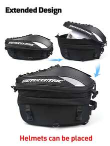 Bolso de motocicleta, alforja de motocicleta, mochila de motocicleta, bolsa de cola reflectante multifuncional, equipaje de alta capacidad - Gris - Ver 5