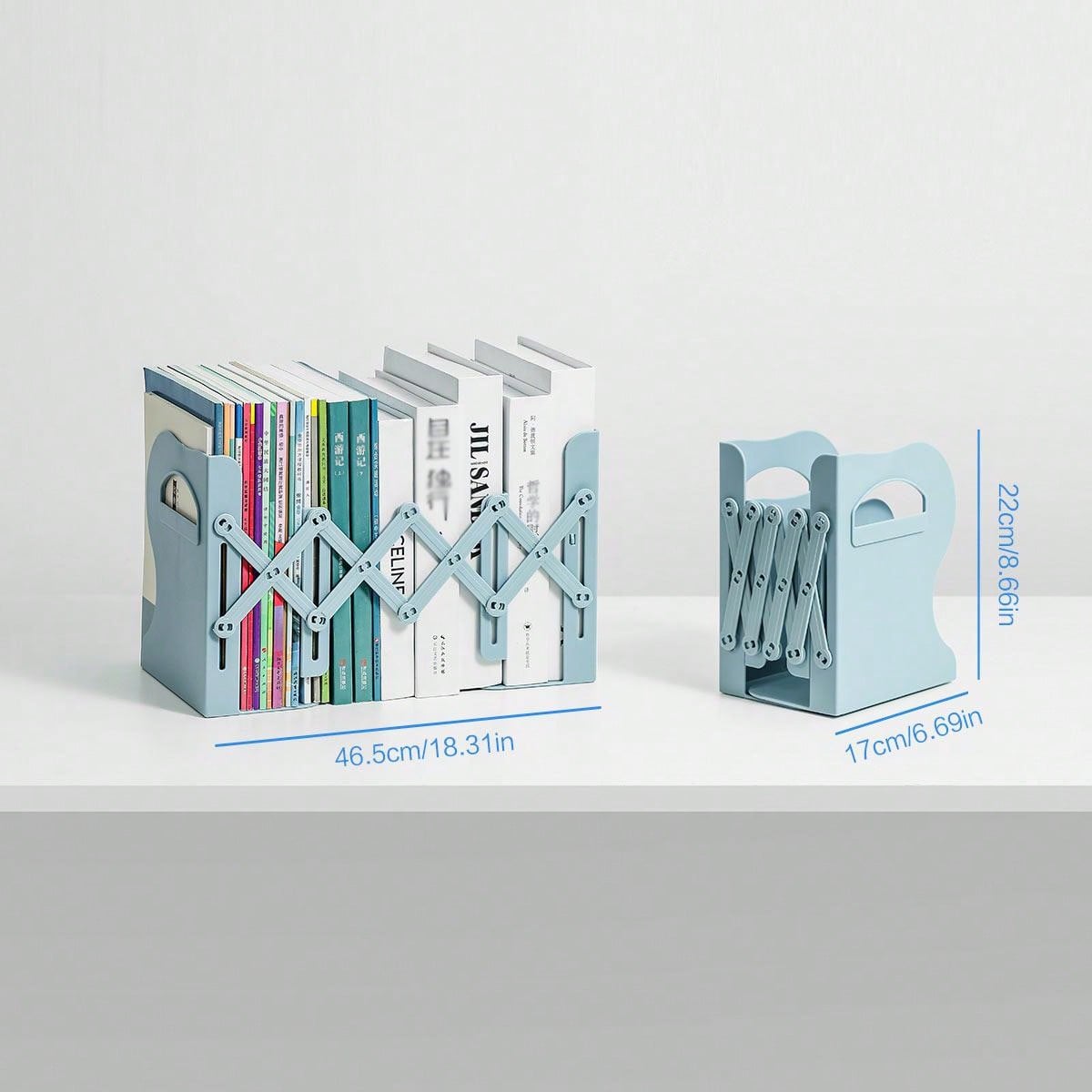 1pc Retractable Bookend With Pen Holder, Desk Book Storage Rack