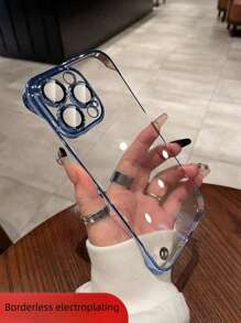 Funda de teléfono con disipación de calor ultra delgada y chapado sin bordes compatible con iPhone - Azul - Ver 1