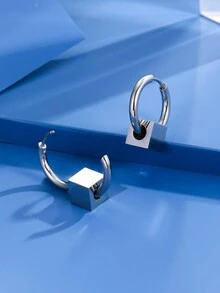 Bông tai lủng lẳng - Bạc - Xem 2