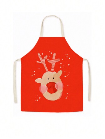 1PC Merry Christmas Linen Apron Christmas Day