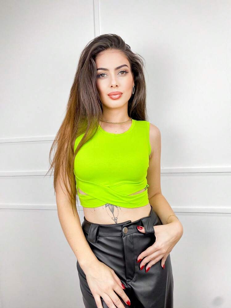 Women Tops - Lime Green - View 1