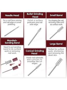 DianaBeauty Professional Nail Filing Set, Electric Nail File, Nail File, Gel Exfoliant, Nail Polishing Tool - Pink - View 7