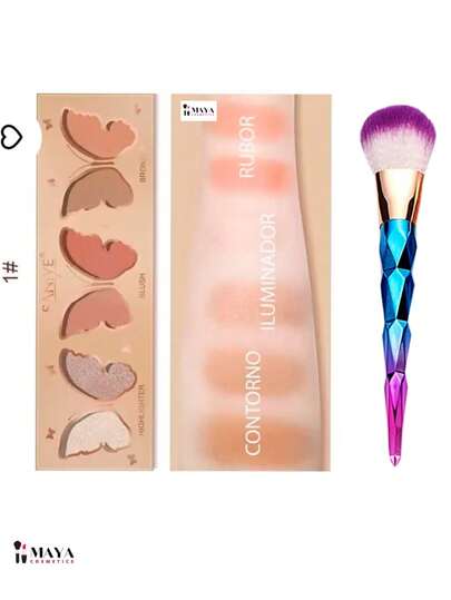 Paleta Mariposa de Rubor y contorno con destellos Saniye