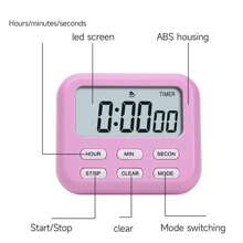 1pc Mini Portable Visual Time Electronic Stopwatch Kitchen Timer For Cooking Beauty Study With Silent Counting And Countdown Function - Purple - View 6