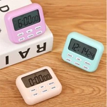 1pc Mini Portable Visual Time Electronic Stopwatch Kitchen Timer For Cooking Beauty Study With Silent Counting And Countdown Function - Purple - View 2