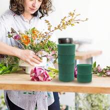 6入組3.2”x1.6花卉泡沫圓形人工花泡沫塊,可以插入鮮花,適用於鮮花花藝製作,乾/濕葉綠植物泡沫,為新鮮花卉而設的花藝泡沫 - 綠色 - 查看 4