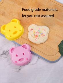 1入DIY三明治切割器卡通吐司麵包模具，可製作小熊造型便當模具 - 黃色 - 查看 6