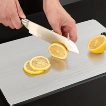 3尺寸可用(),304不銹鋼砧板,切菜板,蔬菜切碎機,廚房工具,廚具,廚房配件 - 銀色 - 查看 2