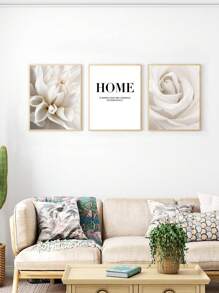 6 件米色藝術印刷品花卉印刷圖片牡丹玫瑰壁畫浪漫帆布海報小麥牆藝術畫北歐牆壁海報客廳裝飾無框 - 彩色 - 查看 3