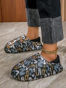 Chaussures D'intérieur Confortables, Chaudes, Anti-dérapantes Et Imperméables En Peluche Pour Hommes Et Femmes En Hiver