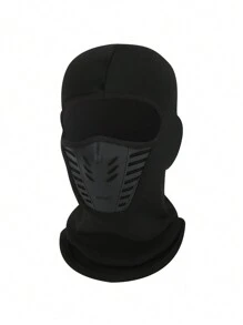 1pc Winter Windproof Fleece Neck Warmer, Multifunctional Sports Face Mask, Riding Motorcycle Hat - Black - View 2