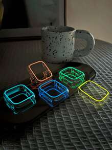 1 个红色夜光表壳适用于 Apple Watch 38 毫米 40 毫米 41 毫米 42 毫米 44 毫米 45 毫米超薄保险杠保护套硬质 PC 保险杠表壳框架适用于 Apple Watch Series 8 7 6 5 4 3 SE