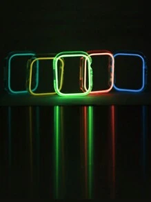 1 个红色夜光表壳适用于 Apple Watch 38 毫米 40 毫米 41 毫米 42 毫米 44 毫米 45 毫米超薄保险杠保护套硬质 PC 保险杠表壳框架适用于 Apple Watch Series 8 7 6 5 4 3 SE