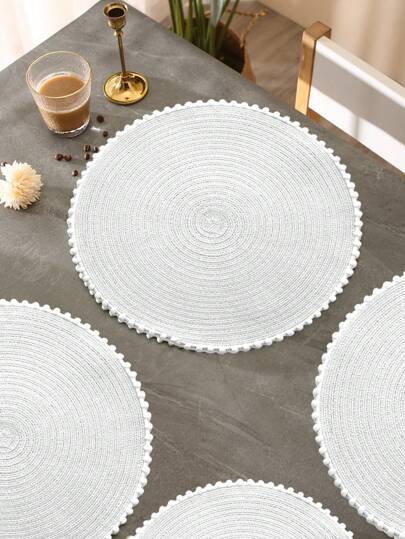 1 st. Enkla Stilar Vit Korkskruv Värmebeständig bordstablett Gjord Av Naturell Material För Hem , Kök , Restaurang , Hotell , Bondgård Bruk , Lämplig För Festivaler , , Bröllop , Fester , Och Födelsedag Middagar , Dekorerar Kväll Tabeller Och Blomma Vaser