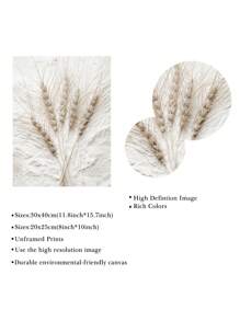 6 件米色藝術印刷品花卉印刷圖片牡丹玫瑰壁畫浪漫帆布海報小麥牆藝術畫北歐牆壁海報客廳裝飾無框 - 彩色 - 查看 5