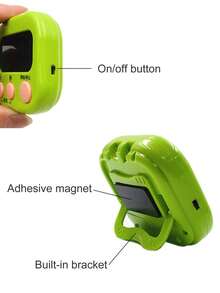 1 件電子秒錶和多功能廚房定時器,可向上/向下計數,用於學生模擬考試,電子數字時鐘(不含電池) - 綠色 - 查看 5