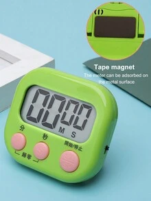 1 件電子秒錶和多功能廚房定時器,可向上/向下計數,用於學生模擬考試,電子數字時鐘(不含電池) - 綠色 - 查看 2