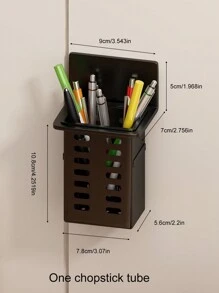 1set Plastic Wall-mounted Pen Holder For Home And Office Use - Black - View 2