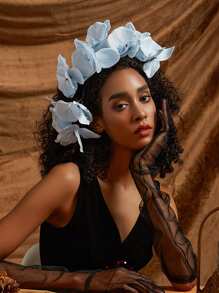 2入組手套髮飾套裝,哥德式花冠頭帶cosplay舞會婚禮髮飾服飾配件 - 淺藍色 - 查看 1