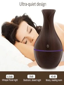 Humidificador Aromático de Madera: Aromatizador Natural, Difusor de Aromas, Humidificador de Aromaterapia, Humidificador Elegante, Humidificador de Madera para Ambientes Relajantes | Ideal para Casa y Oficina | 200ml. - Negro - Ver 5