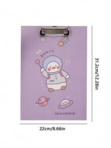 1 Pieza Pad De Clip De Dibujos Animados A4 Para Escribir Y Estudiar, Para Estudiantes Y Uso De Oficina - Morado - Ver 7