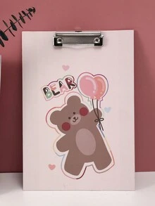 1 Pieza Pad De Clip De Dibujos Animados A4 Para Escribir Y Estudiar, Para Estudiantes Y Uso De Oficina - Morado - Ver 6