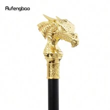 rufengbao 金色奢華龍頭拐杖時尚裝飾步行杖紳士優雅cosplay拐杖把手凱羅斯93cm - 金色 - 查看 5