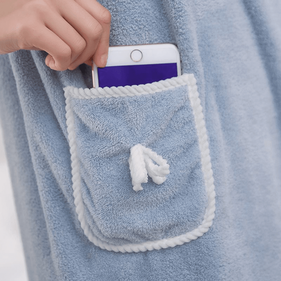 Soft, Absorbent, Thick And Warm Bathrobe, Wraparound Chest, Wearable