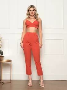 Women Two-piece Outfits - 橘色 - 查看 1