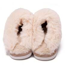 Women's Woolen Slippers Memory Foam Fluffy Moccasin With Soft Plush Fleece Lining Slip-On For Indoor Outdoor Use