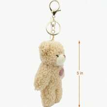 毛絨熊鑰匙扣迷你毛絨動物鑰匙扣背包手提袋吊飾畢業典禮婚禮派對小禮物,完美的包裝裝飾,獨特可愛的包裝裝飾,可愛的毛絨小熊鑰匙扣,卡哇伊背包毛絨夾子,手提包毛絨吊飾配件