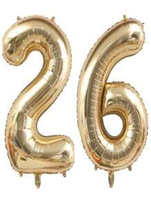 鉑金箔數字氣球，40 英寸（約 101.6 厘米），淺金色氦氣球，適合女孩、男孩、40 歲生日、週年紀念派對、新娘送禮會、畢業派對，配有 1 卷絲帶和一根吸管 - 金色 - 查看 8