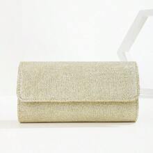 Bolso clutch dorado de moda con lentejuelas con solapa para noche fiesta - Dorado - Ver 3