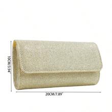 Bolso clutch dorado de moda con lentejuelas con solapa para noche fiesta - Dorado - Ver 7