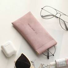 LEHUO Travel 时尚字母印花太阳镜袋眼镜盒太阳镜盒太阳镜架太阳镜收纳袋太阳镜收纳盒保护套旅行必需品旅行配件 - 粉色 - 查看 4