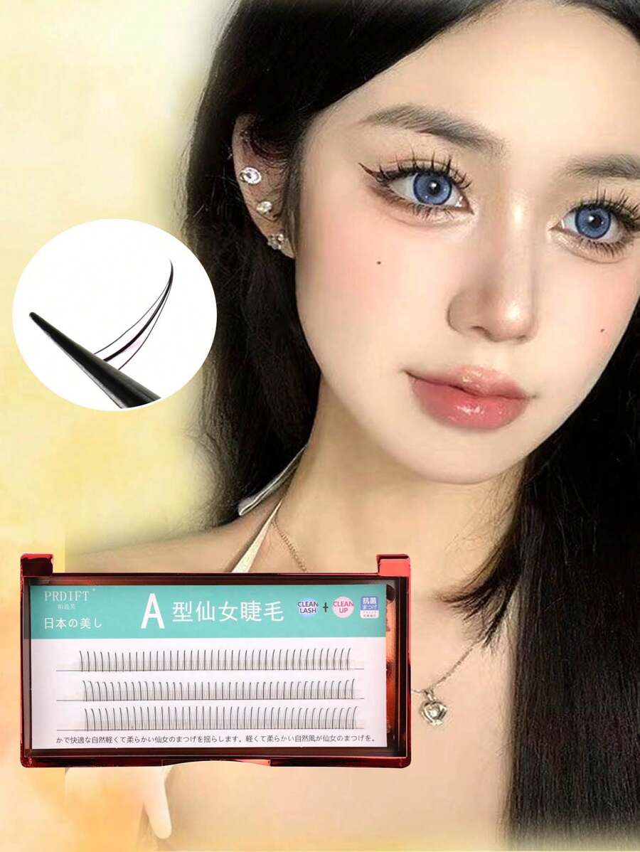 120 cái Kích thước hỗn hợp Hình dạng A Tự nhiên Mềm mại Tốt nghiệp Lông mi giả , 10-12mm - màu đen - Xem 1