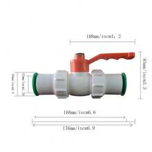 1pc Ball Valve With Handle, 20mm/25mm/32mm, Ppr Quick Connector Direct Insert Water Pipe Fittings - White - View 3