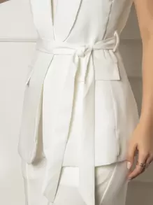 Conjunto Calça e Colete W930 - Branco - Visão 3