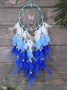 1pc Blue Dream Catcher Indoor Hanging Decoration - Blue - View 1