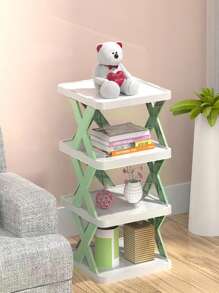 1pc Plastic Shoe Rack, No Installation Needed, Easy Indoor Home Storage Organizer, Foldable Shoe Cabinet, Minimalist Style - Green - View 7