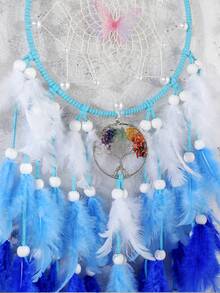 1pc Blue Dream Catcher Indoor Hanging Decoration - Blue - View 6
