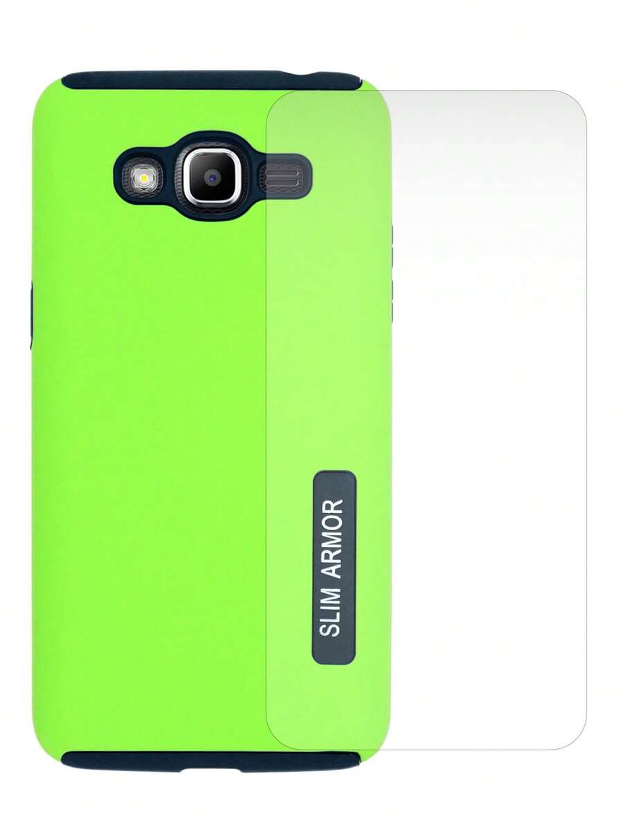 Funda New Case Uso Rudo Para Galaxy J2 Prime + Mica - Verde Lima - Ver 1