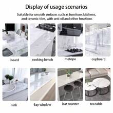 1張大理石花紋壁紙,適用於客廳家具裝飾、廚房防油防水貼紙 - 白色 - 查看 4