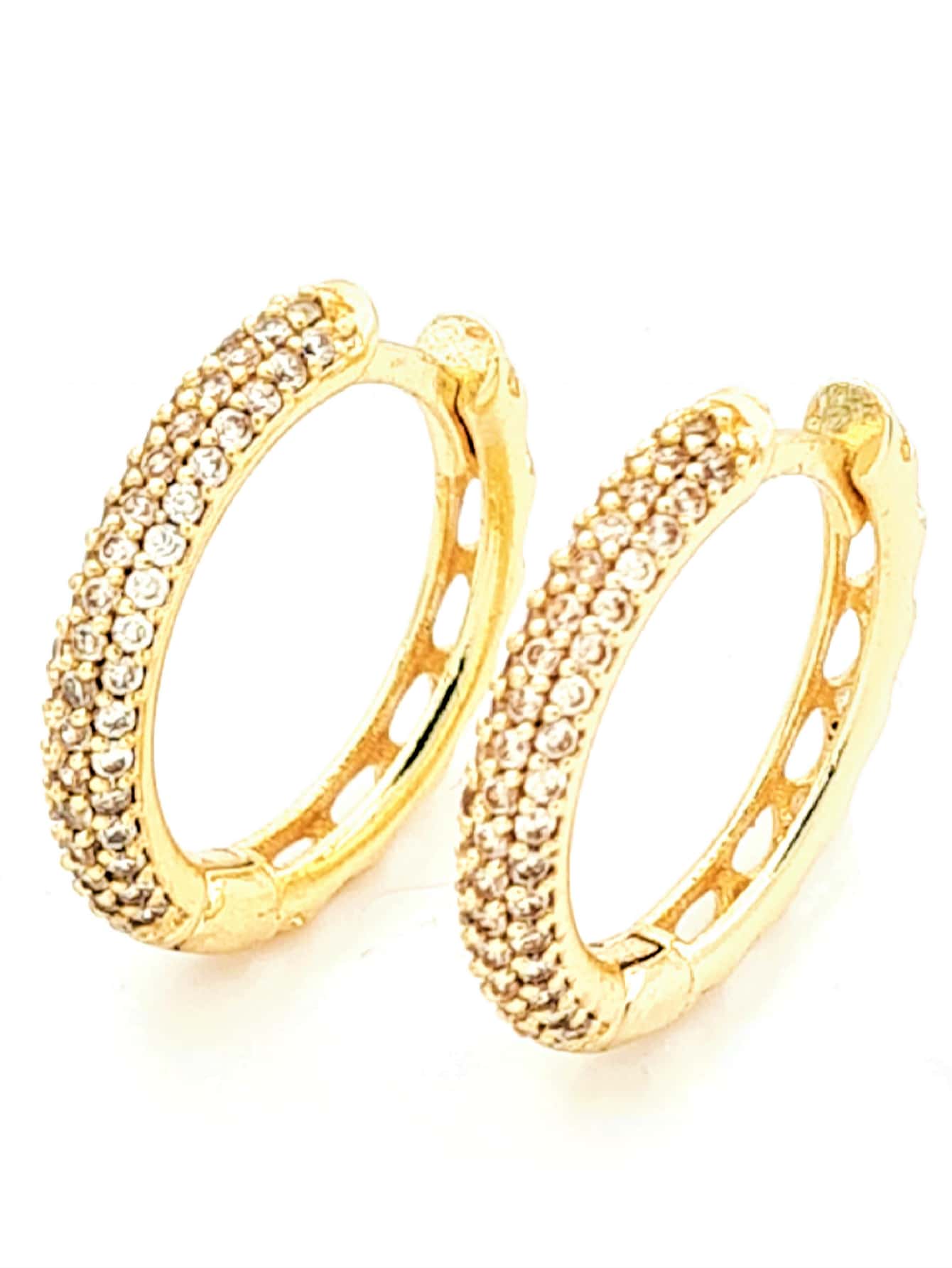 Aretes Finos Elegantes Mujer Oro Laminado 18K Arracadas Hermosas - Dorado - Ver 1