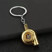 1pc Creative Turbocharger Keychain For Car Modifying Enthusiasts Advertising Keyring Pendant For Car & Backpack Elegant Gift Accessory For Men - Gold - View 1