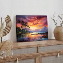 1入組帶木框畫布,ai風格夏威夷景點油畫風格抽象藝術畫。畫布海報,適用於家居裝飾,將圖案掛在牆上,裝飾客廳、臥室、辦公室、餐廳、酒吧牆壁。這幅畫防水,可供油畫、素描、藝術品使用。尺寸為12x16英寸 - 多色 - 查看 2